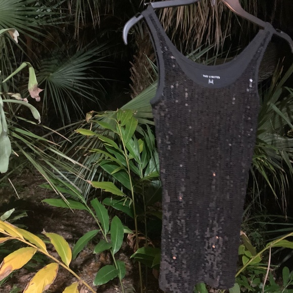 Amazing, Sexy Black Tank Top with sequens.  Beautiful Shirt! - Picture 3 of 4